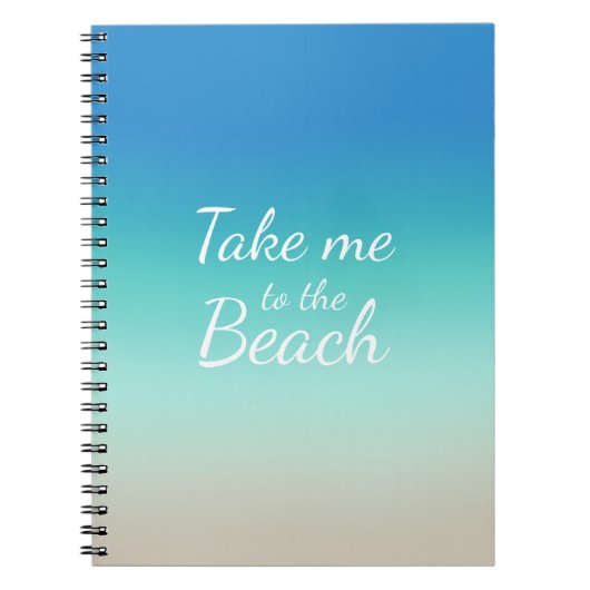 "Breng me naar het strand" Modern Blue Ombre Notitieboek (Voorkant)