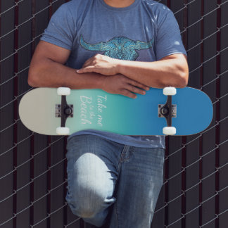 "Breng me naar het strand" Modern Blue Ombre Persoonlijk Skateboard