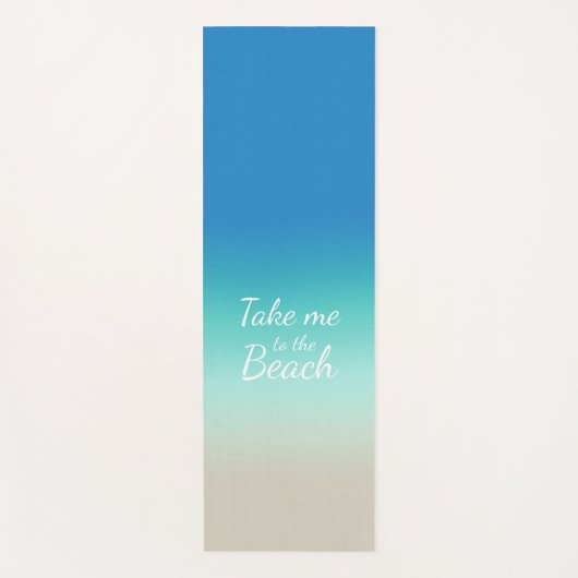 "Breng me naar het strand" Modern Blue Ombre Yogamat (Voorkant)