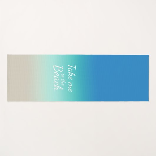 "Breng me naar het strand" Modern Blue Ombre Yogamat (Voorkant (horizontaal))