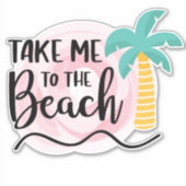 Breng me naar het strand, Palm Tree Sticker (Voorkant)