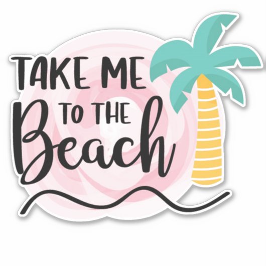 Breng me naar het strand, Palm Tree Sticker (Voorkant)