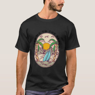 Breng me naar het strand zomerse vibe surfen retro t-shirt