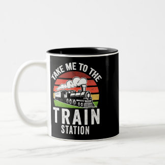 Breng me naar het treinstation Treinen Tweekleurige Koffiemok