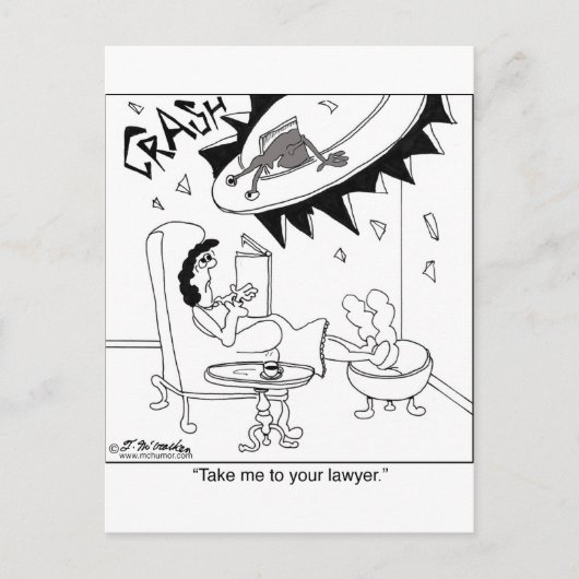 Breng me naar je advocaat briefkaart (Voorkant)
