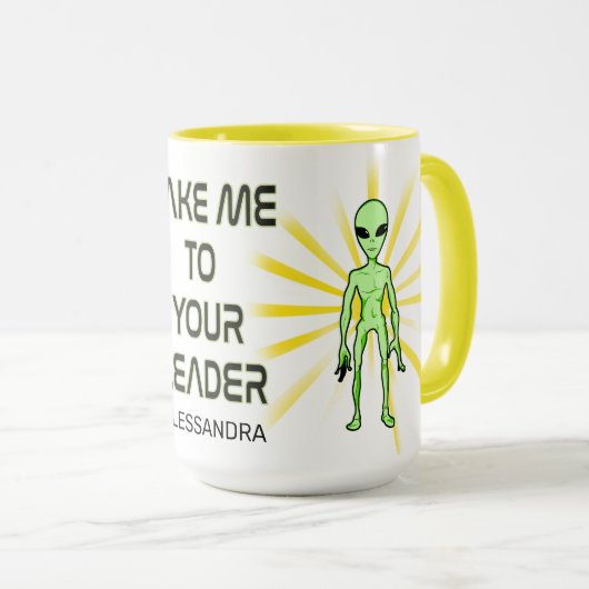 Breng me naar je leider - Grappig UFO-geschenk Mok (Voorkant rechts)