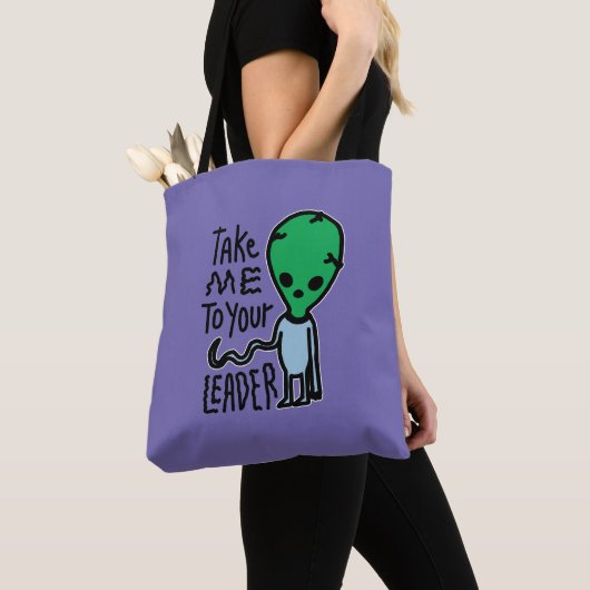 Breng me naar je leider | Schattigee Alien sarcasm Tote Bag (Dichtbij)