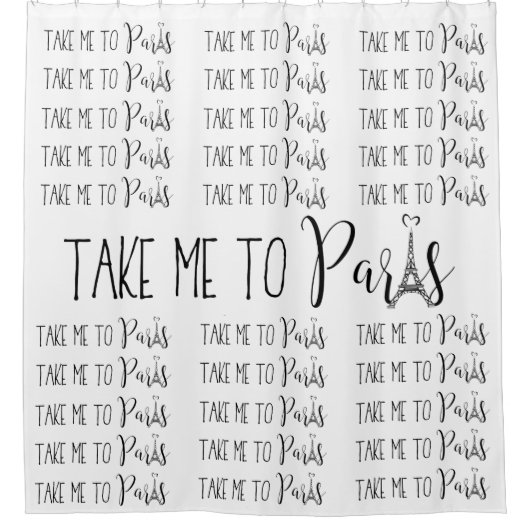 "Breng me naar Parijs" Douchegordijn (Voorkant)