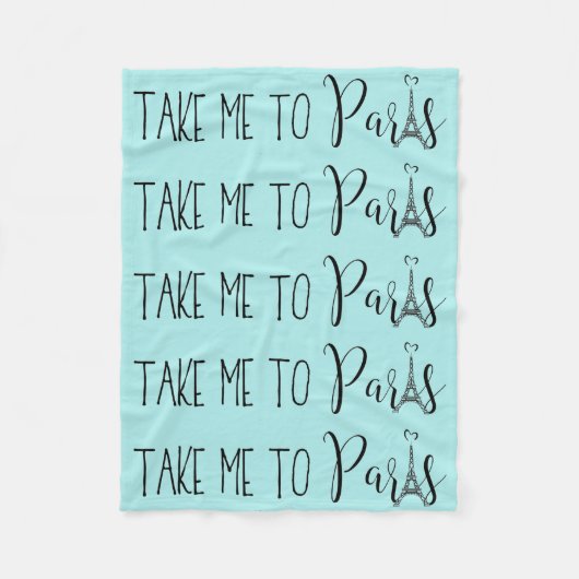 "Breng me naar Parijs" Fleece Deken (Voorkant)