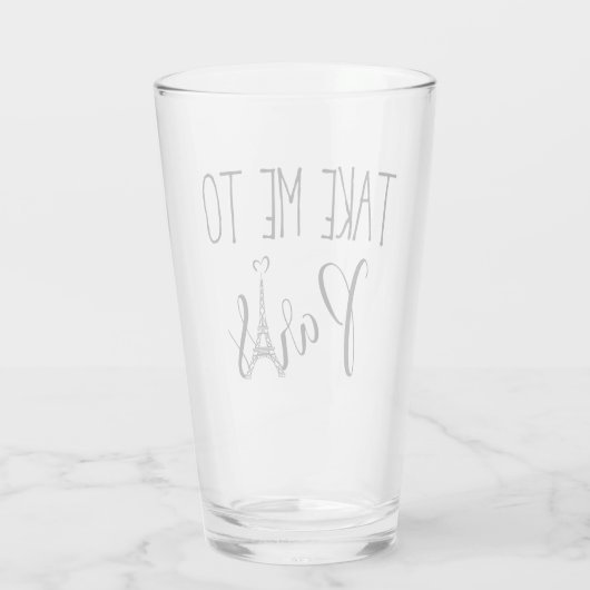 "Breng me naar Parijs" Glas (Achterkant)