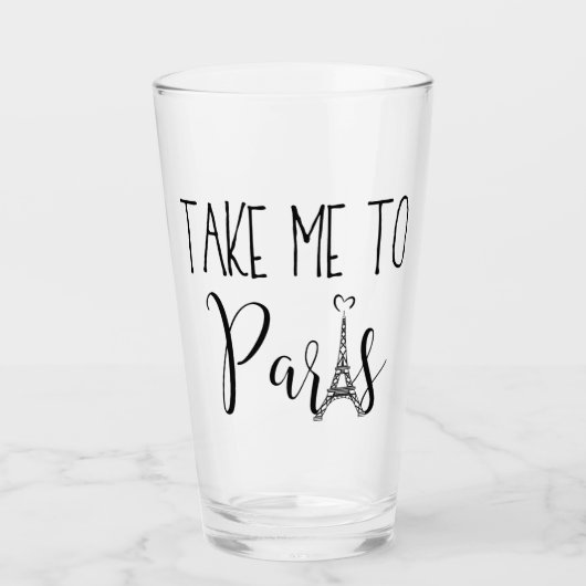 "Breng me naar Parijs" Glas (Voorkant)