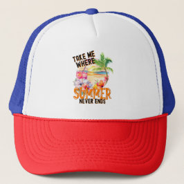Breng me waar de zomer nooit eindigt, tropisch str trucker pet