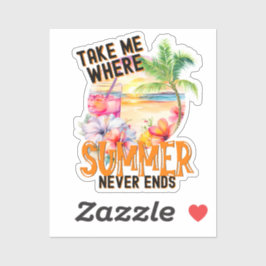 Breng me waar de zomer nooit eindigt, tropische bl sticker