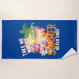 Breng me waar de zomer nooit eindigt, tropische Dr Strandlaken