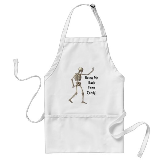 Breng me wat Snoep skeleton Halloween Apron Standaard Schort (Voorkant)
