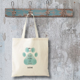 Breng mijn hondenofferte Blauwgroen Waterverf Paw Tote Bag