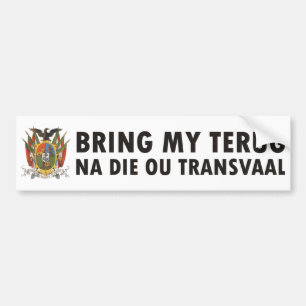 Breng mijn terug na die ou Transvaal Bumpersticker