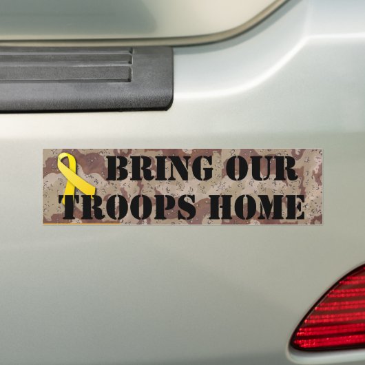 BRENG ONZE TROEPEN THUIS BUMPERSTICKER (Op auto)