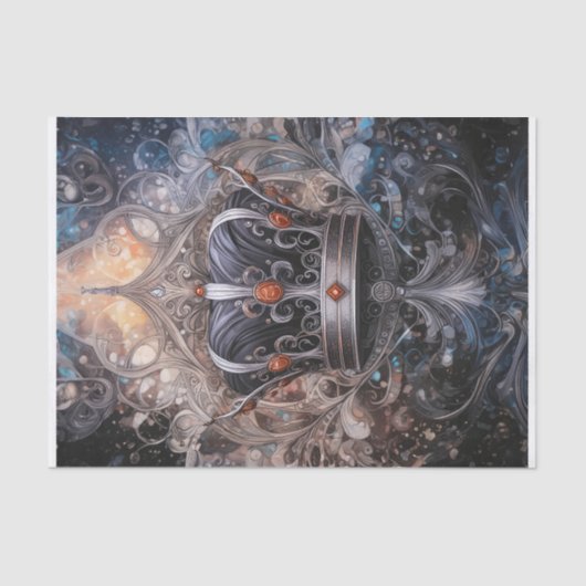 Breng op de Bling, Goud en Ruby Kroon Tissuepapier (Voorkant)