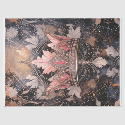 Breng op de Bling, roze met juwelen getooide kroon Tissuepapier (Voorkant)