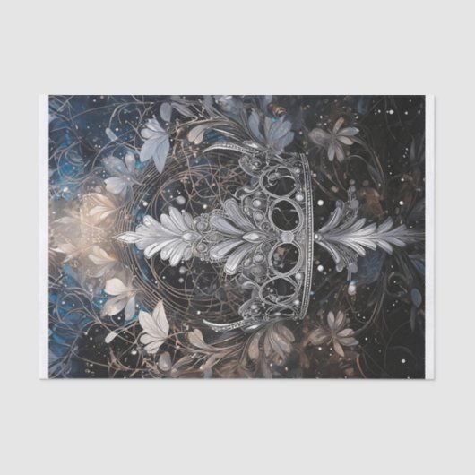 Breng op de Bling, Silvery Sparkly Tiara Tissuepapier (Voorkant)