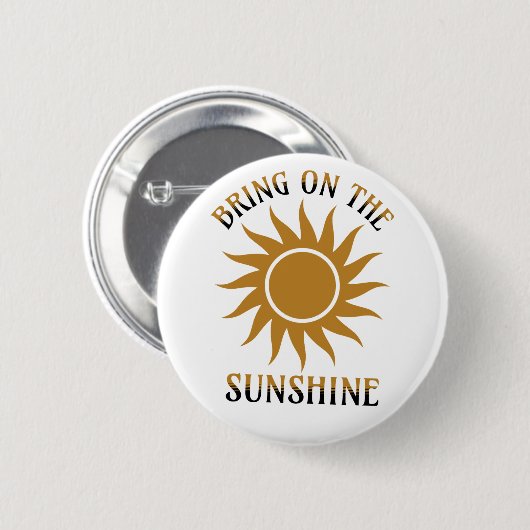 Breng op de Sunshine Golden Ronde Button 5,7 Cm (Voorkant /achterkant)