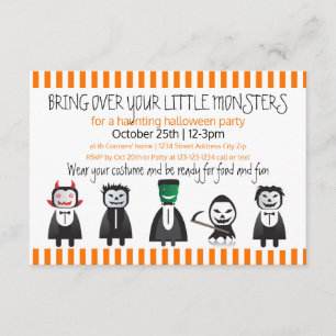 Breng over uw monsters-3x5Halloween Party Nodig Kaart