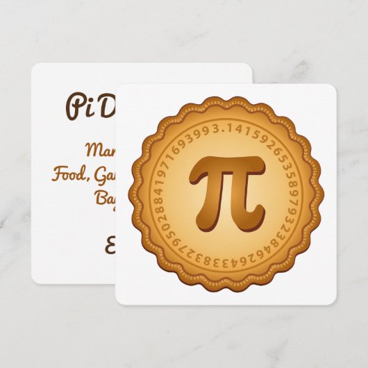 Breng PIE naar het Pi Day Party Kaart (Voorkant / Achterkant)