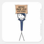 "Breng rum rantsoenen terug" Sticker (Voorkant)