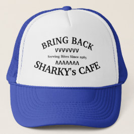 Breng SHARKY's CAFE Trucker Hat terug Trucker Pet