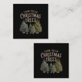 Breng thuis Boerderij frisse kerstbomen Vierkante Visitekaartje (Voorkant / Achterkant)