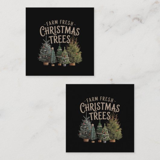 Breng thuis Boerderij frisse kerstbomen Vierkante Visitekaartje (Voorkant / Achterkant)