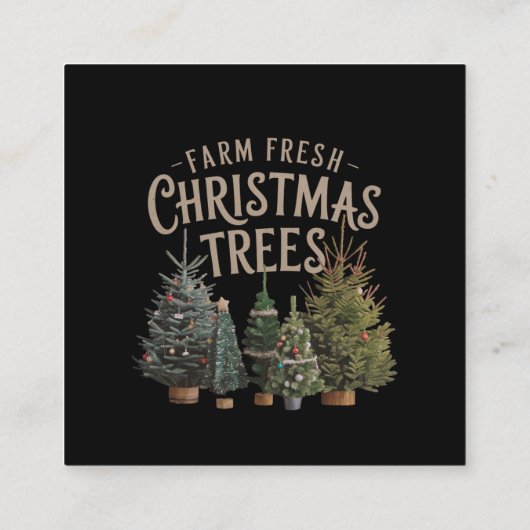 Breng thuis Boerderij frisse kerstbomen Vierkante Visitekaartje (Achterkant)