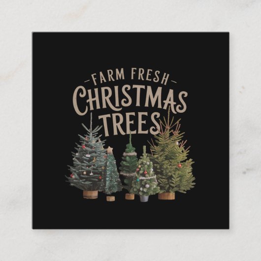 Breng thuis Boerderij frisse kerstbomen Vierkante Visitekaartje (Voorkant)