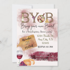 Breng uw eigen bord charcuterie party uitnodiging