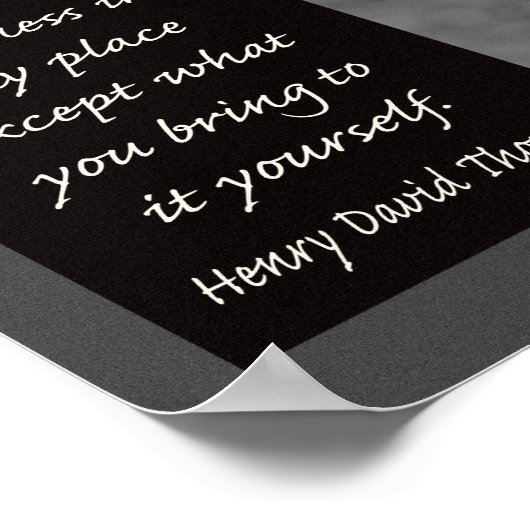 Breng uw geluk met u - Thoreau quote Poster (Hoek)