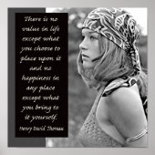 Breng uw geluk met u - Thoreau quote Poster (Voorkant)