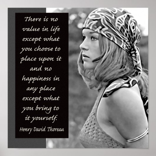 Breng uw geluk met u - Thoreau quote Poster (Voorkant)