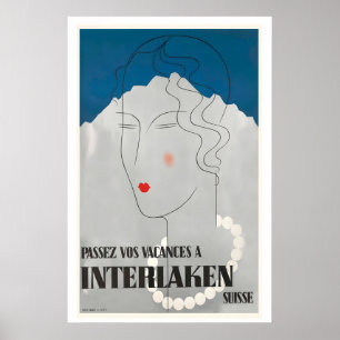 Breng uw vakantie door in Interlaken Zwitserland Poster