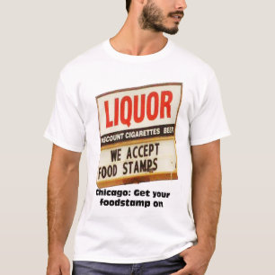 Breng uw voedselstempel aan op t-shirt