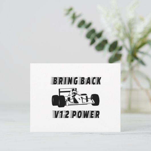 Breng V12-netvoeding met Silhouette terug Briefkaart (Staand voorkant)