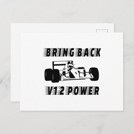 Breng V12-netvoeding met Silhouette terug Briefkaart (Voorkant / Achterkant)