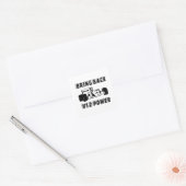 Breng V12-netvoeding met Silhouette terug Vierkante Sticker (Envelop)