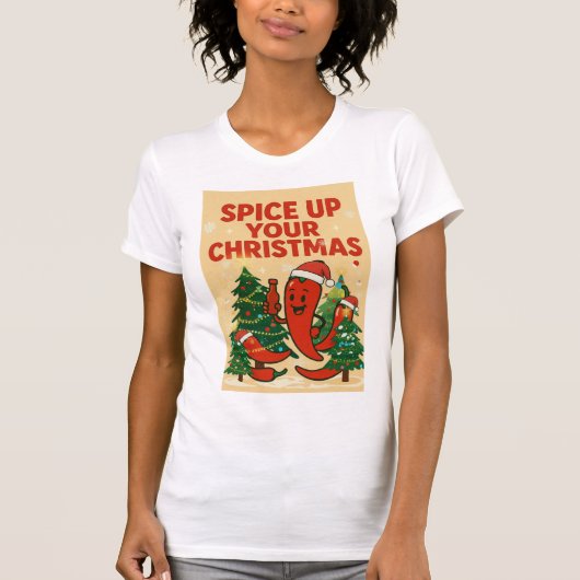 Breng wat pit in je Kerst – Hete Peper Kerstvreugd T-shirt (Voorkant)