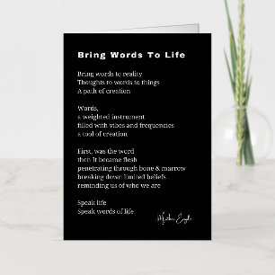 Breng woorden tot leven Gedicht Folie Wenskaart
