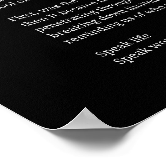 Breng woorden tot leven Gedicht Wall Art poster (Hoek)