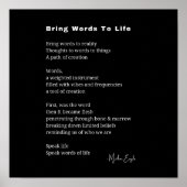 Breng woorden tot leven Gedicht Wall Art poster (Voorkant)
