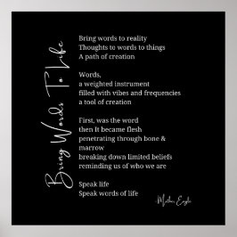 Breng woorden tot leven Gedicht Wall Art poster De