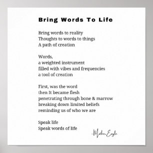 Breng woorden tot leven Gedicht Wall Art poster De
