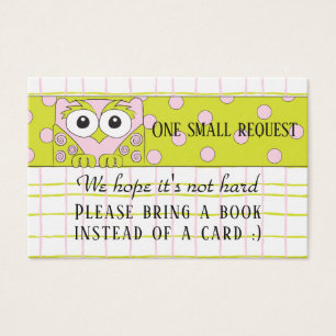 BrengABook "Owl/roze" Tussenvoegsel Kaart/personal Visitekaartje